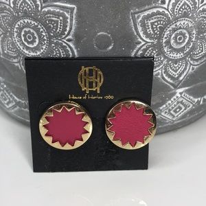 House of Harlow pink and gold earrings